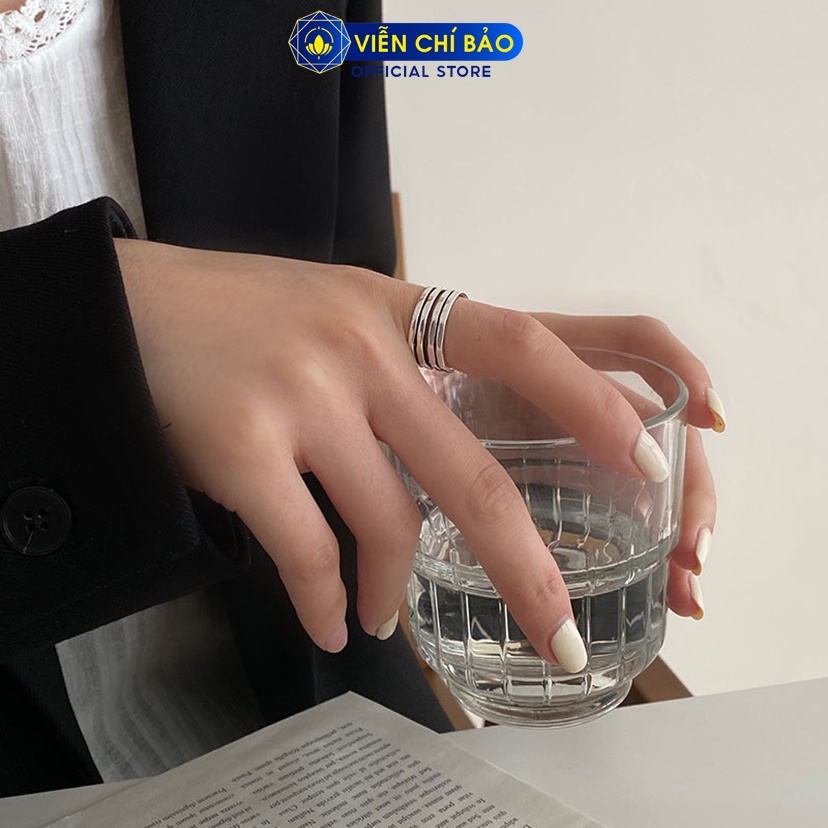 Nhẫn bạc nữ 4 hàng chất liệu bạc Thái 925 thời trang nữ phụ kiện trang sức nữ Viễn Chí Bảo N000403