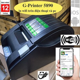 Máy in hoá đơn K57/58 G-Printer WIFI(lan) in bill tính tiền Không Dây từ điện thoại máy tính PC