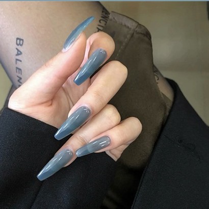 Set 24 Móng Tay Giả Sáng Bóng Phong Cách Âu Mỹ móng giả dài móng giả