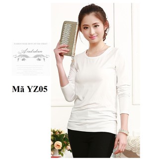 Áo thun cổ tròn dài tay nữ