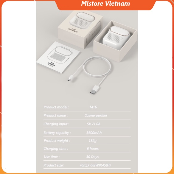 Máy lọc Khử Mùi Tủ Lạnh mini Xiaomi youpin Lofans B5 Có Thể Sạc Lại Tiện Dụng Cho Nhà Bếp tủ Quần Áo