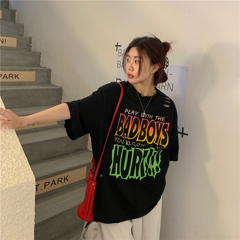 Áo Thun Nữ Ngắn Tay Cổ Tròn Thời Trang Hàn