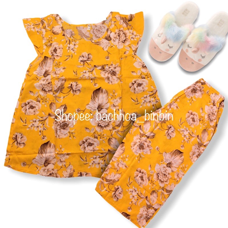 Bộ lanh mặc nhà đồ tole nữ cánh tiên quần lửng