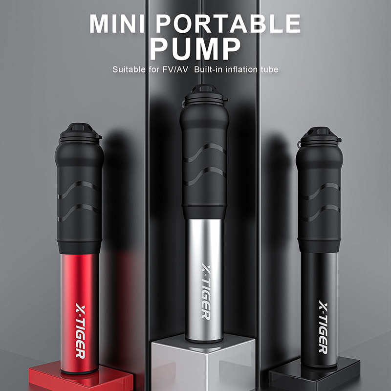 Ống bơm X-TIGER mini bằng hợp kim nhôm hai van Presta Schrader cho xe đạp