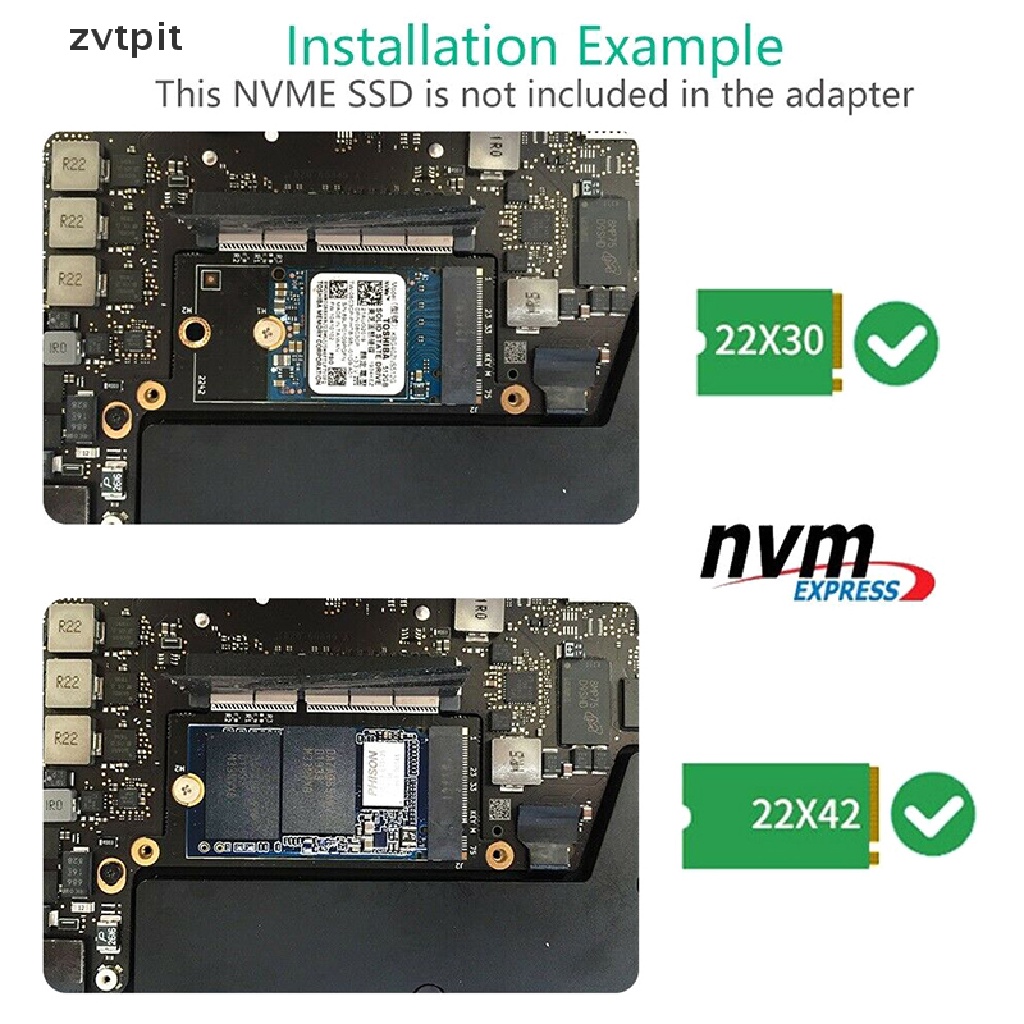 Thẻ chuyển đổi NVMe M.2 NGFF SSD thích hợp cho MacBook Pro A1708 13&quot; 2016 2017 DSF