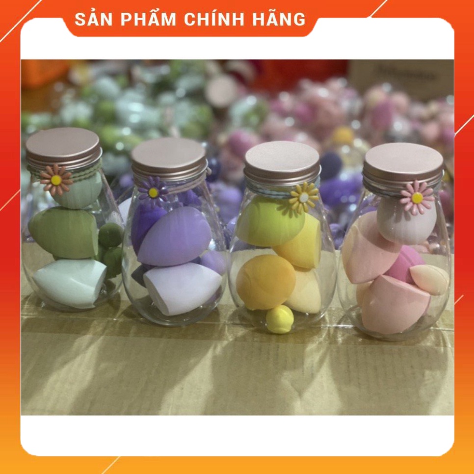 Set 6 mút đánh phấn trang điểm nhiều màu sắc