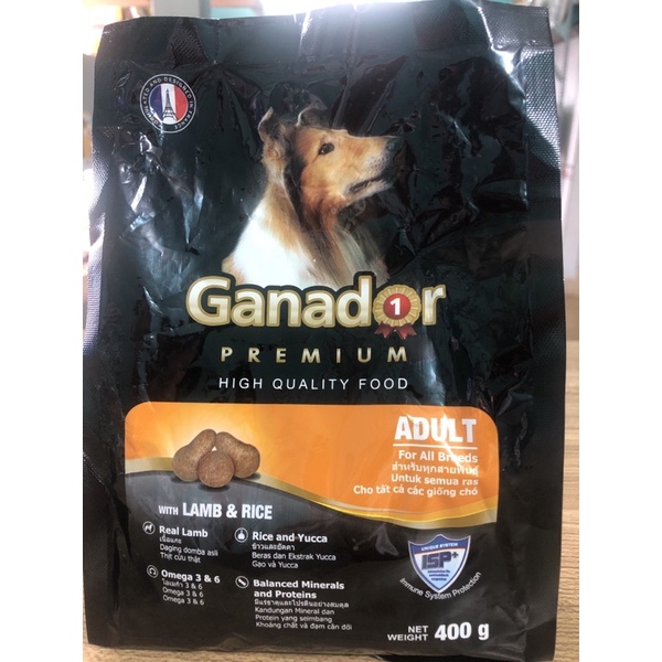 Thức ăn chó Ganador vị thịt cừu và gạo 400g
