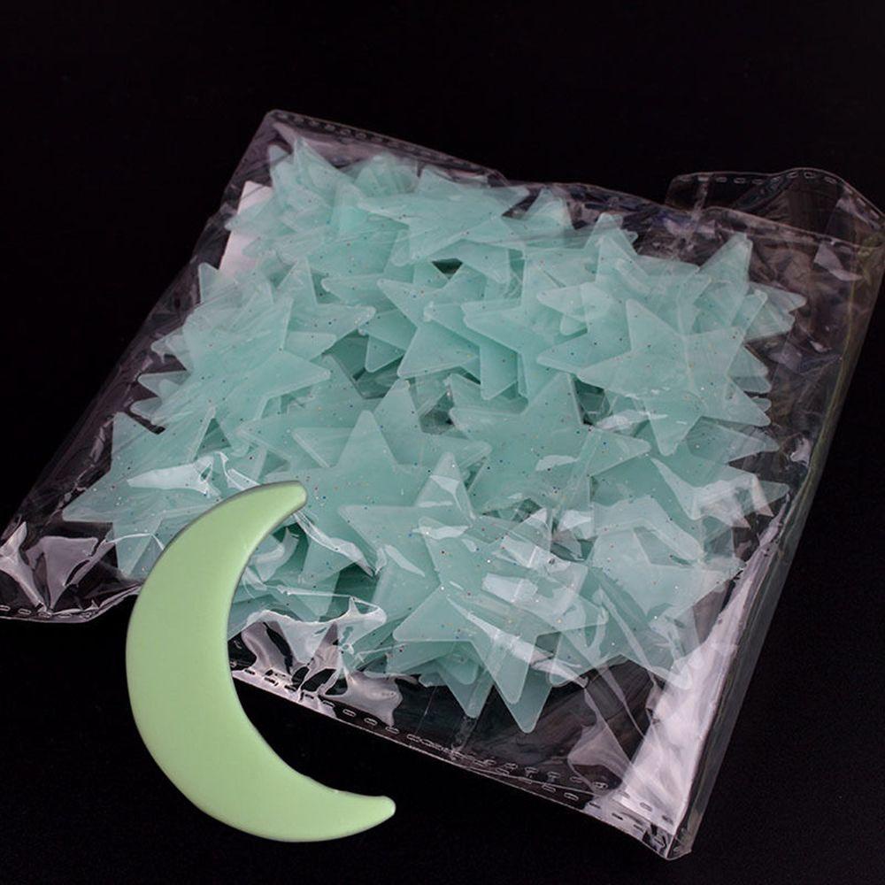 Set 100 Sticker Dán Tường Hình Ngôi Sao Dạ Quang Vui Nhộn