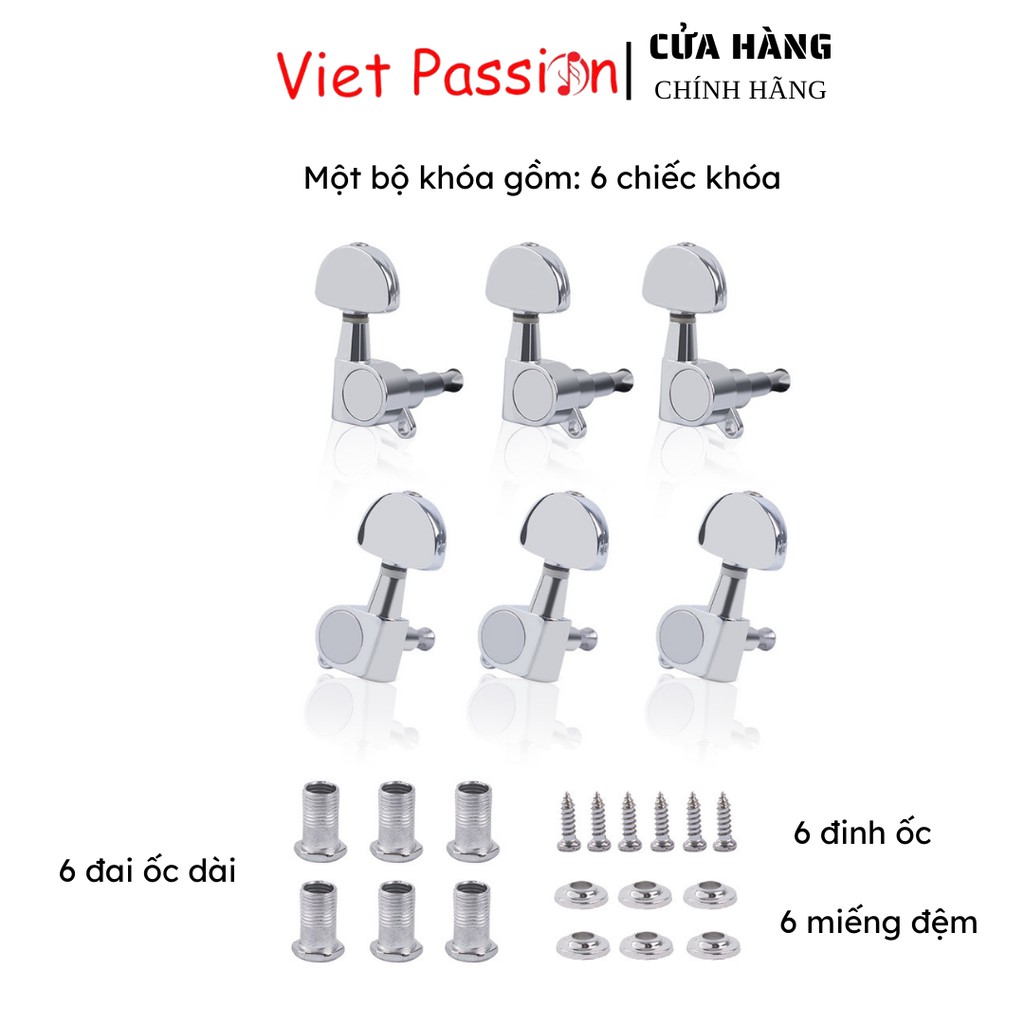 Khóa đúc cao cấp dành cho đàn guitar acoustic chất liệu niken chống rỉ Viet Passion