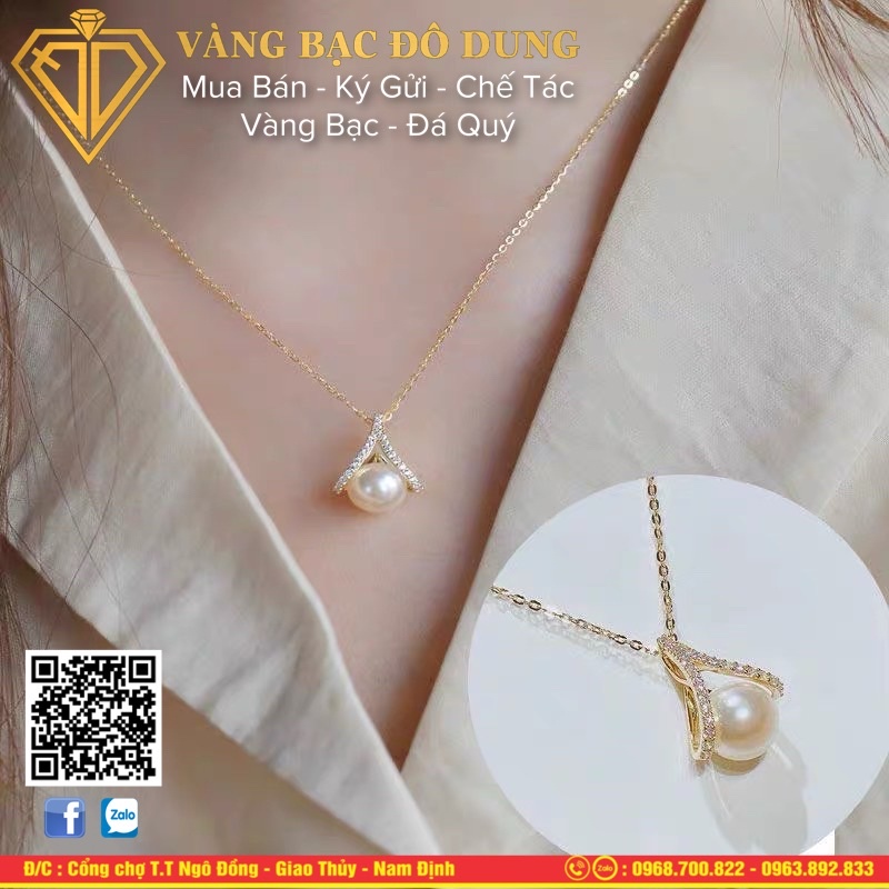 Dây chuyền bạc nữ, bạc s99 mặt trai đính đá, với 2 phiên bản bạc trắng và bạc xi vàng. Trang sức DDJ