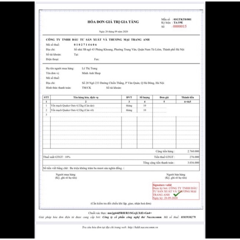 Yến mạch Quakers thùng 4.52kg.