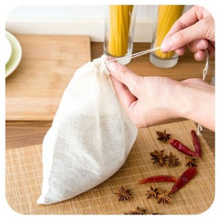 Set 10 túi lưới dây rút đựng gia vị nấu nước đa năng tiện dụng