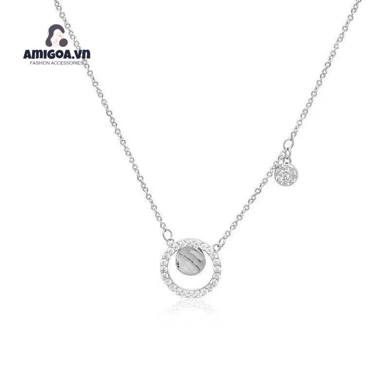 ✨✨ Vòng cổ Mặt Đĩa Nhỏ Đính Kim Cương Sang Trọng Nhẹ Nhàng