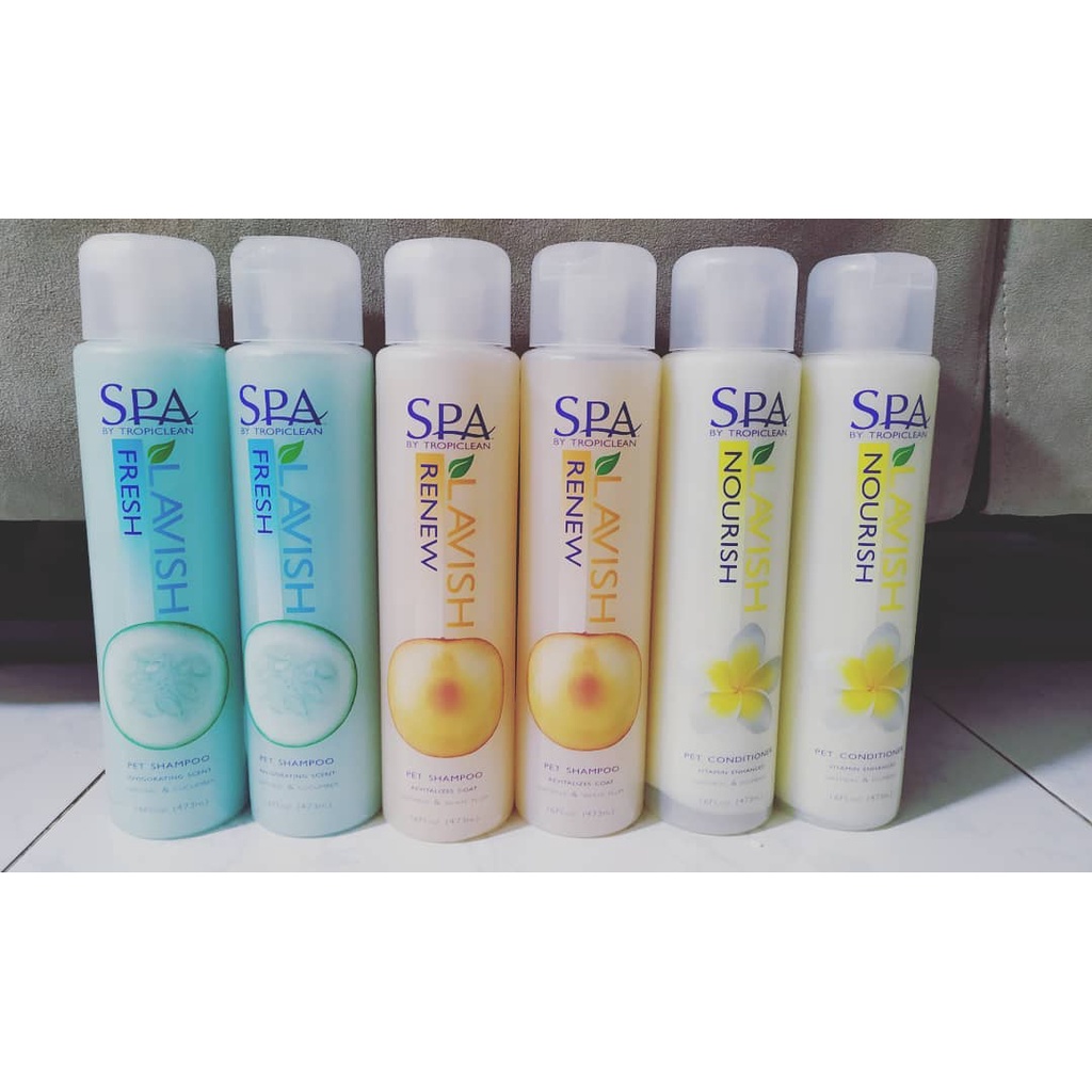 Sữa tắm dưỡng lông chó mèo Renew Spa Tropiclean hương mận trắng