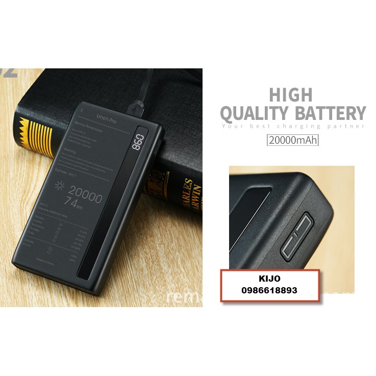 [KM] PIN SẠC DỰ PHÒNG 20000mAh REMAX RPP-73  HÀNG CHÍNH HÃNG BẢO HÀNH 12 THÁNG, LỖI 1 ĐỔI 1