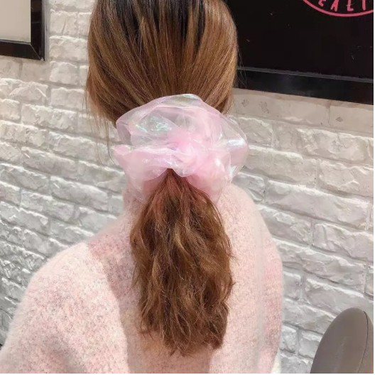 BUỘC TÓC,CỘT TÓC SCRUNCHIES VOAN PHỒNG TO CHẤM BI- ÁNH QUANG PHÒNG TO