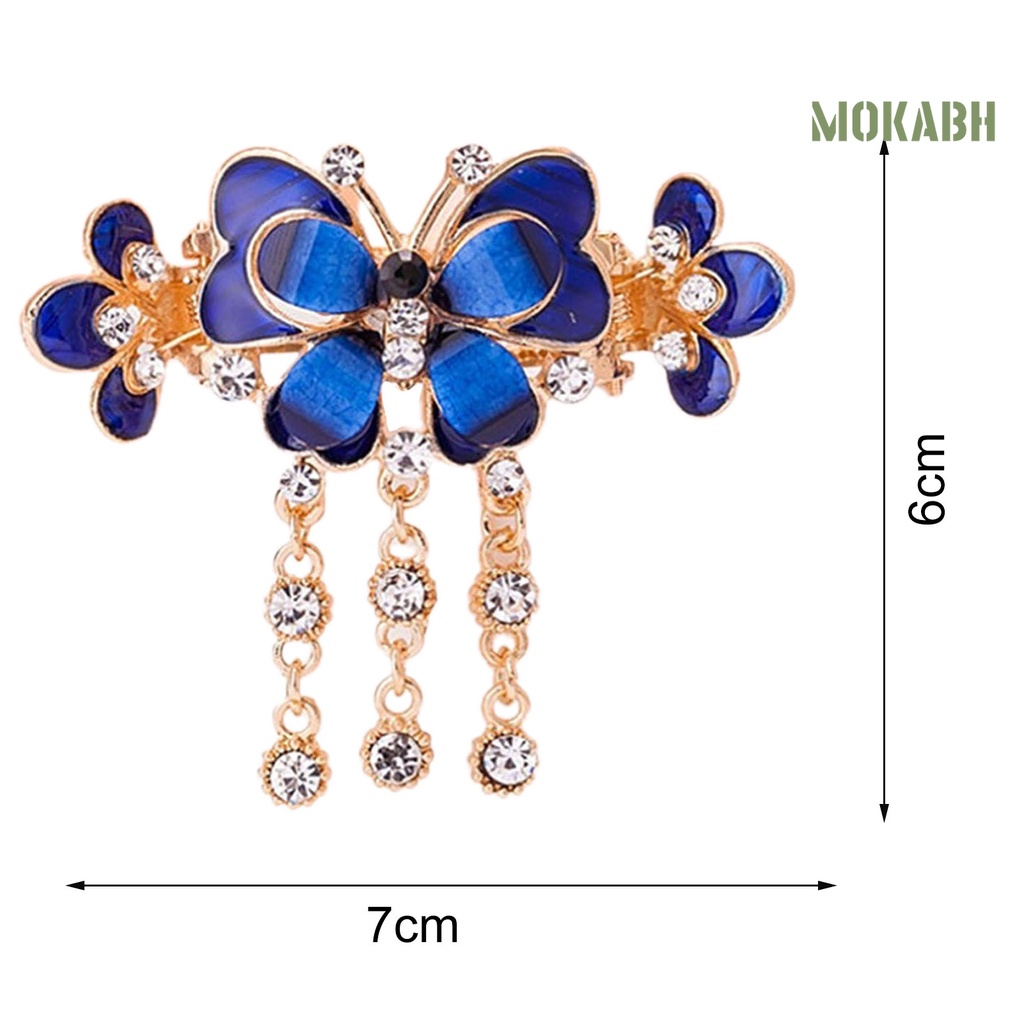 Kẹp Tóc Hình Hoa Đính Đá Lấp Lánh Phong Cách Vintage Chống Trượt Cho Nữ