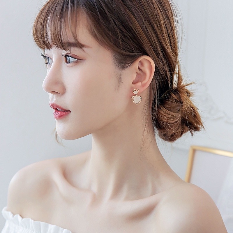 Khuyên Tai Đính Đá Ngọc Trai Nhân Tạo Phong Cách Hàn Quốc Sang Trọng