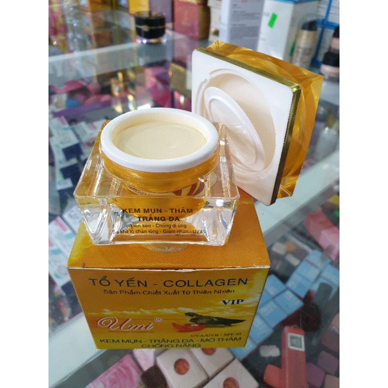 kem umi yến đỏ collagen mụn thâm trắng 25g