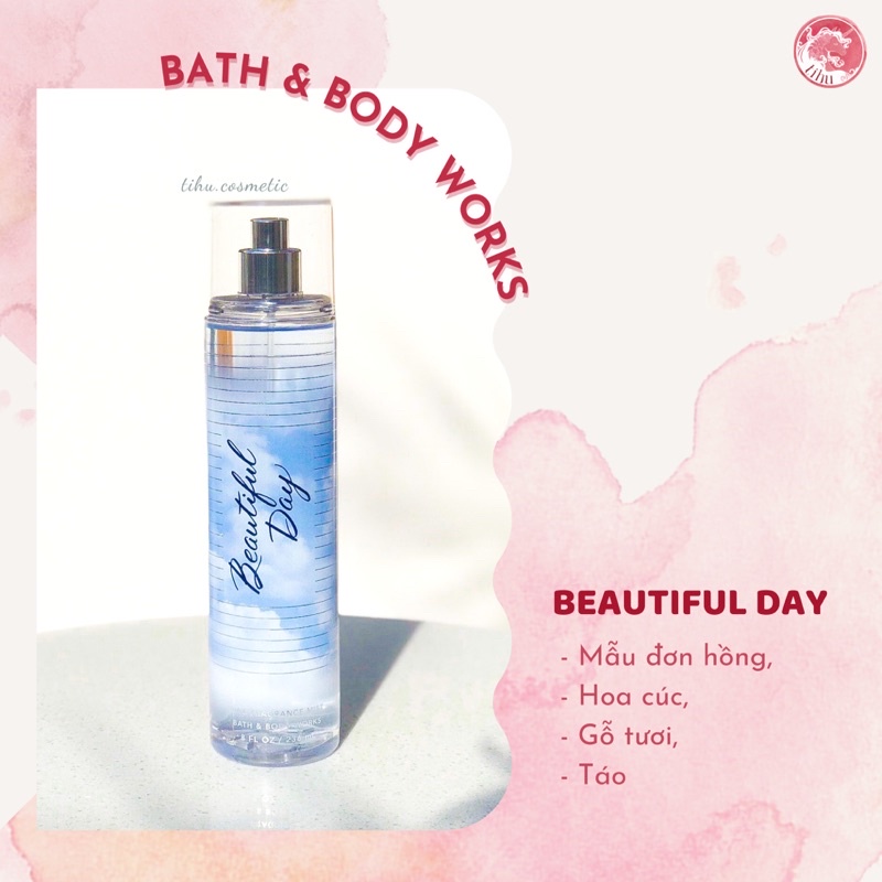 Top 5 xịt thơm body mist hương hoa Bath &amp; Body Works