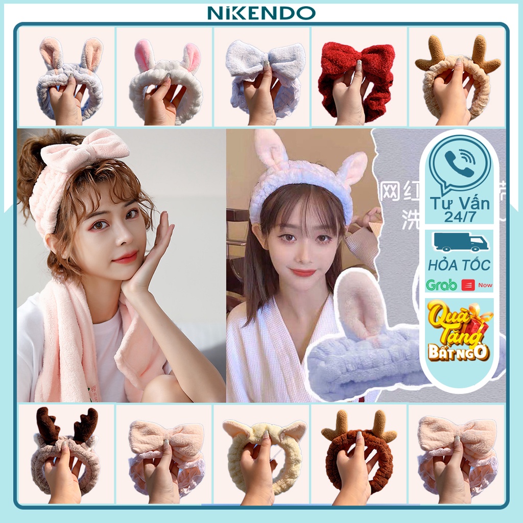Băng đô rửa mặt bờm turban cài tóc cute Hàn Quốc dùng cả bé gái và người lớn BĐ1