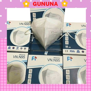 10 hộp khẩu trang vn95 pt mask khẩu trang n95 kháng khuẩn 4 lớp cao cấp 1 hộpp 10 cái 10hkt4l