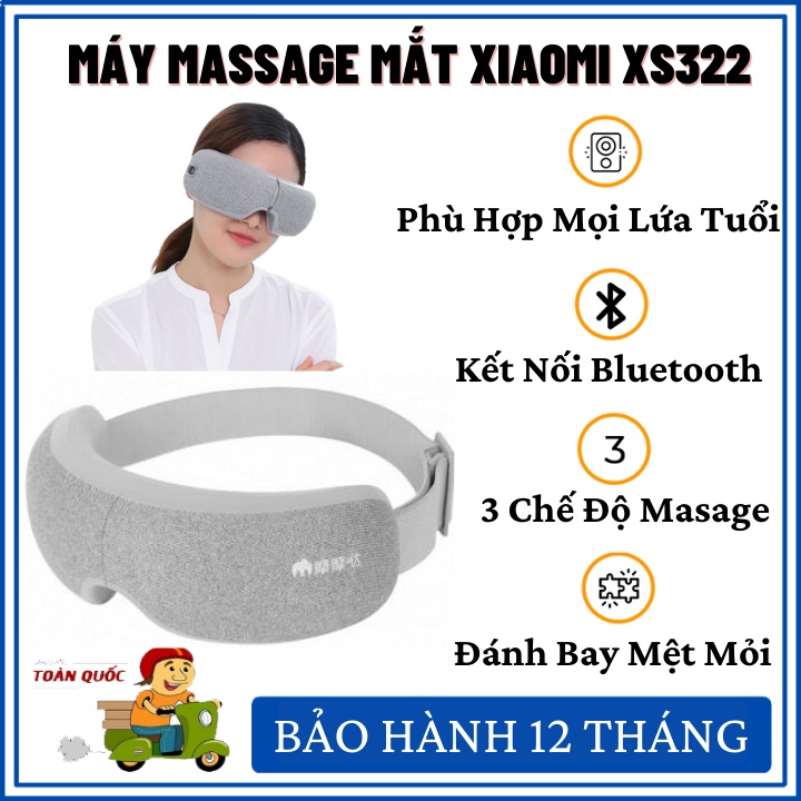 Máy massage mắt xiaomi - Máy masage, mát xa bấm huyệt, chống mỏi mắt, giảm quầng thâm, chống lão hóa - Bảo hành 12 tháng