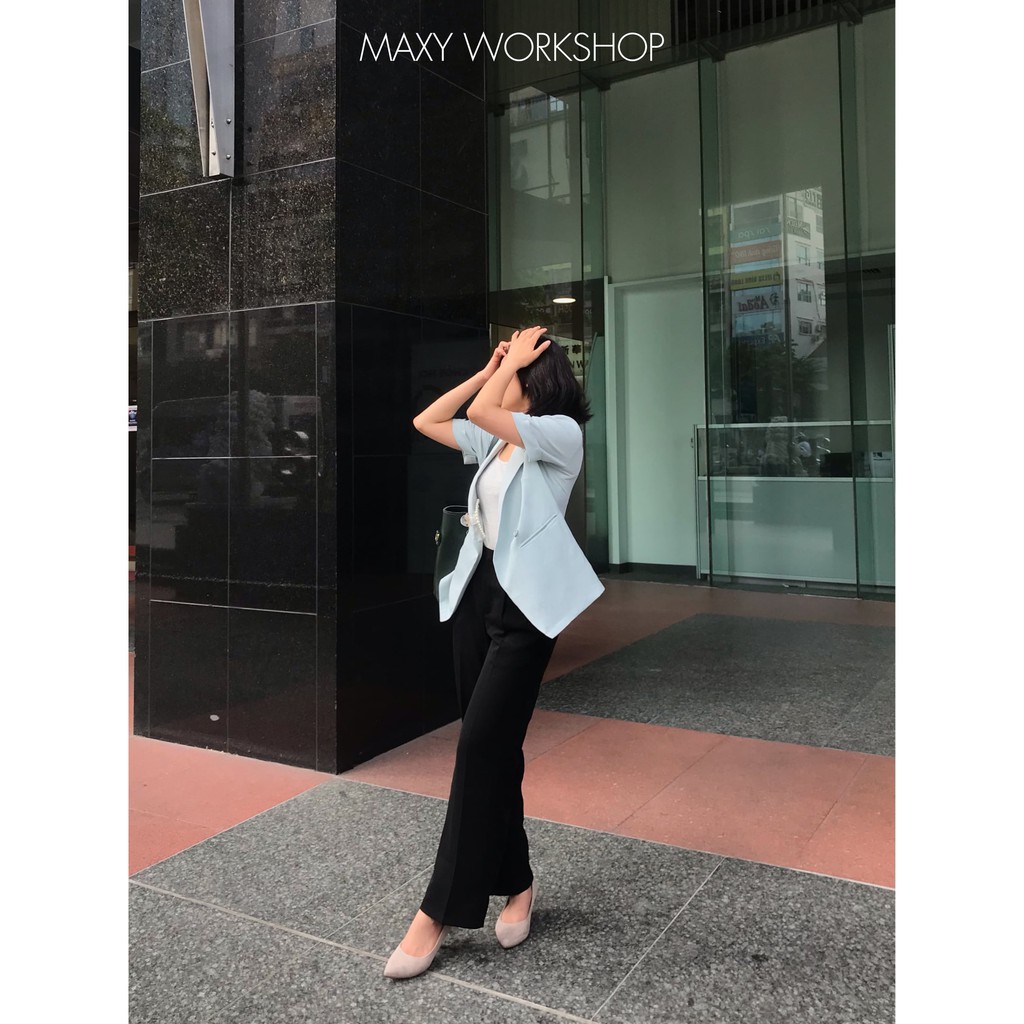 [Mã FAGREAT1505 giảm 8% tối đa 50K đơn 250K] ÁO - SHORT BLAZER - MINT - Áo blazer tay ngắn màu mint | BigBuy360 - bigbuy360.vn