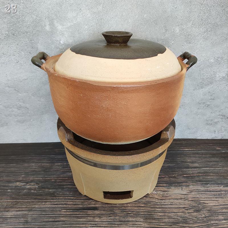 ✴┇28KNồi hầm kiểu cổ truyền thống gia đình ga lò đất sét lẩu súp cháo thịt Triều Châu