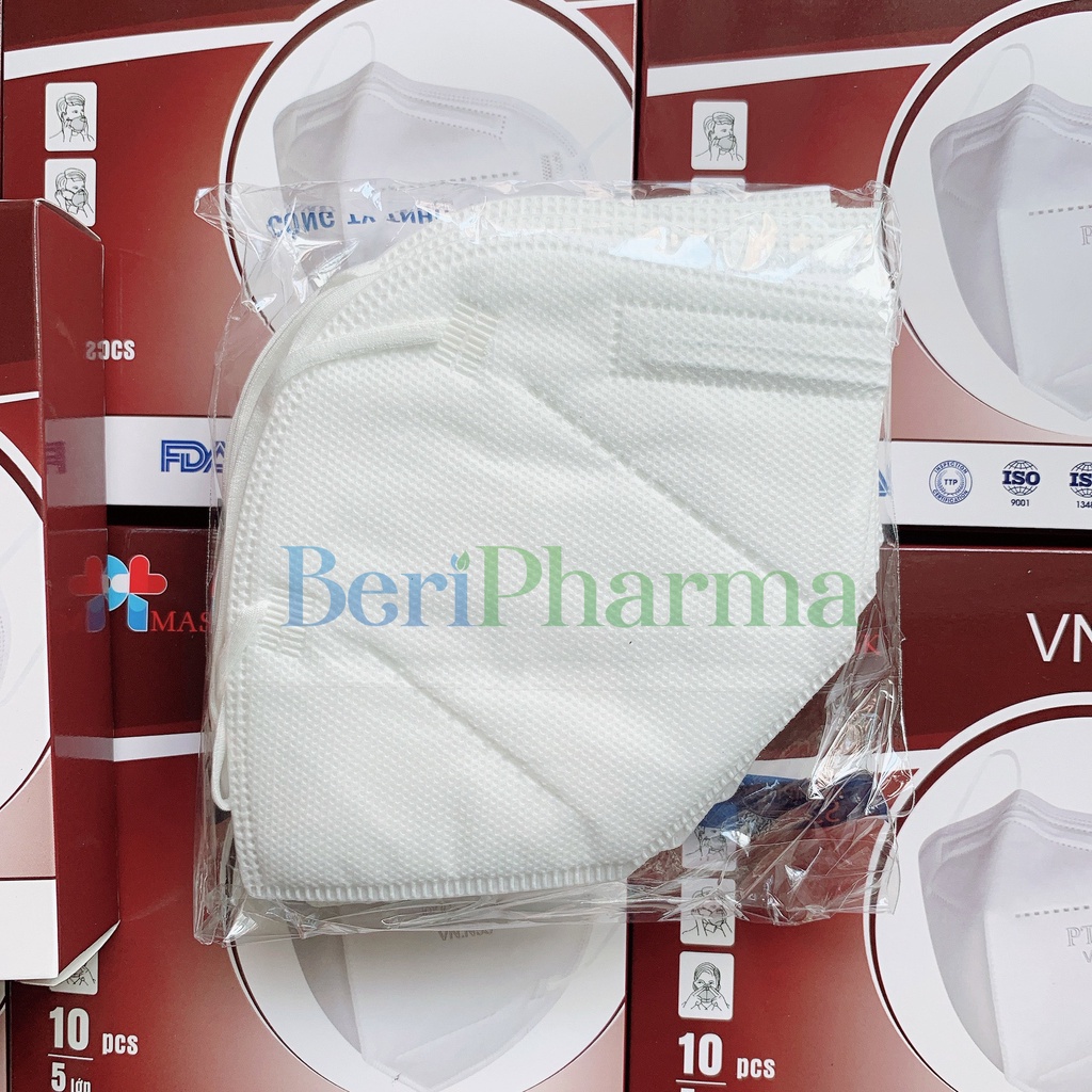 ✅[CHÍNH HÃNG] PT Mask VNN95 Combo 10 Khẩu trang Không Van Thở 5 Lớp