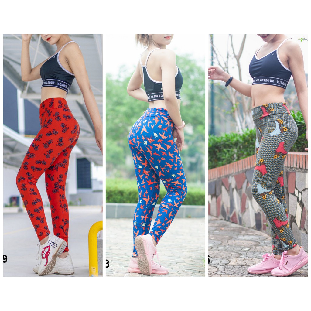 Quần Legging nữ họa tiết, co giãn 4 chiều tập gym/yoga thoải mái, không bai xù, tôn dáng chuẩn đẹp!