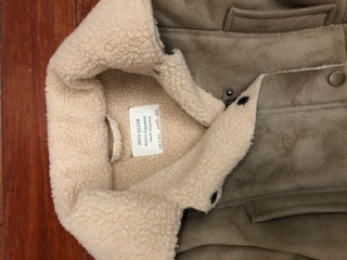 Áo khoác zara auth da lộn lót lông cừu