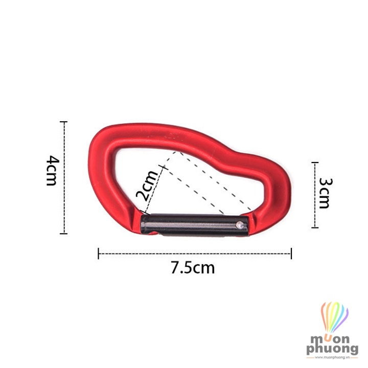 Móc khóa carabiner móc treo đồ chữ D đa năng hợp kim nhôm cắm trại dã ngoại - MUÔN PHƯƠNG SHOP