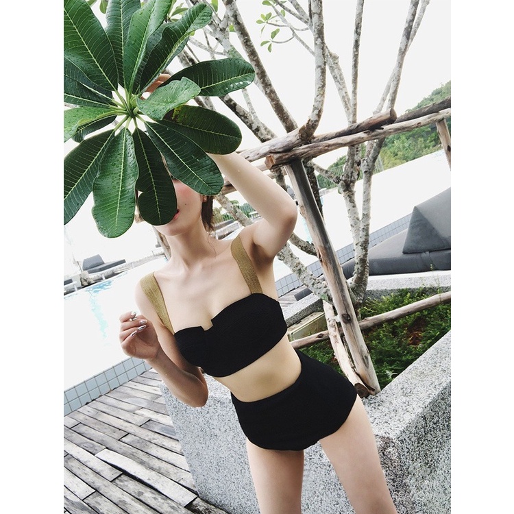 Bikini, Bộ Đồ bơi nữ áo tắm hai mảnh cup dây bạc phong cách hàn quốc đi biển sang chảnh