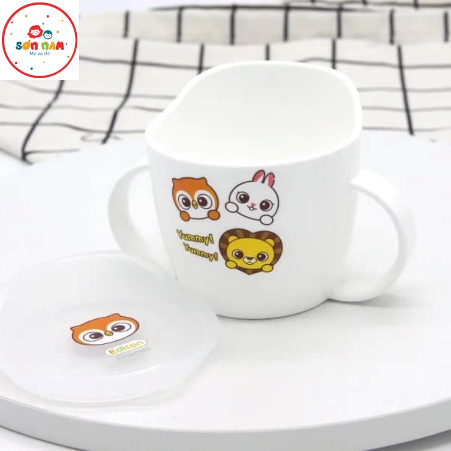 Cốc Tập Uống EDISON Hàn Có Nắp, Chống Trượt Cho bé