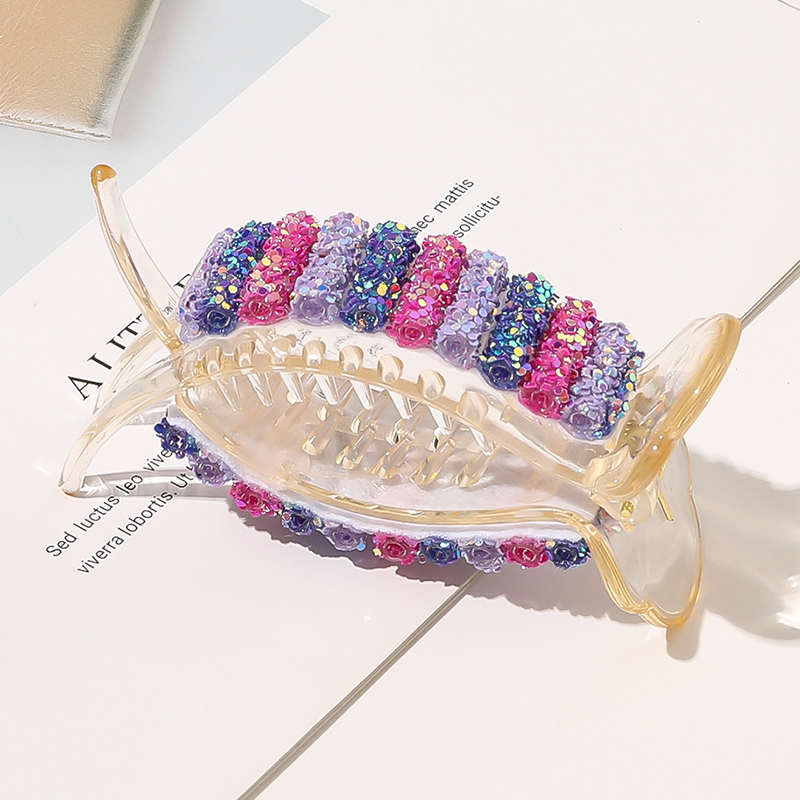Kẹp tóc càng cua đính ngọc trai màu cầu vồng nhiều kiểu dáng cho nữ