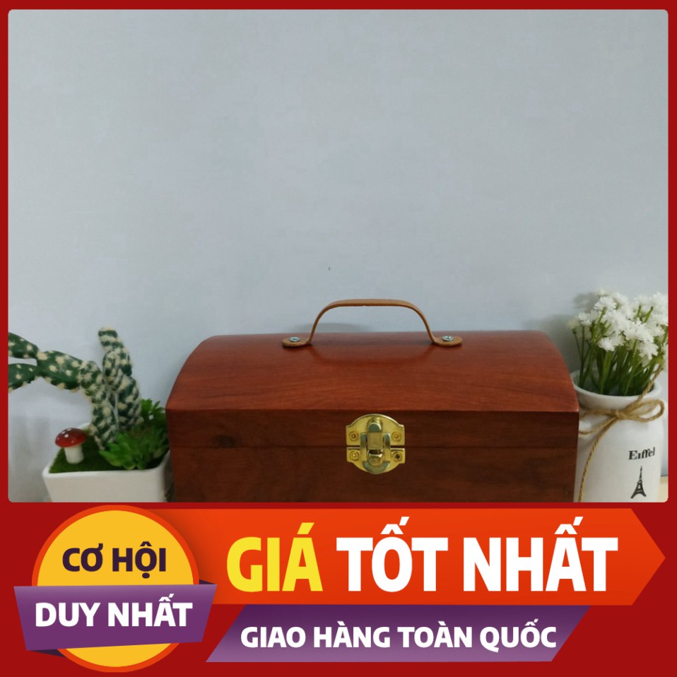 ((MIỄN SHIP )) Hộp đựng con dấu, trang sức bằng gỗ nắp đồng cực đẹp