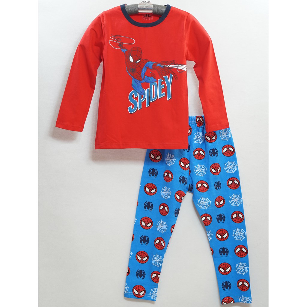 Bộ thun cotton lạnh cao cấp tay dài bé trai Spiderman size đại