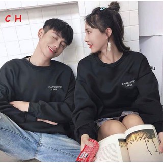  Áo nỉ đôi nam nữ bo tay bo gấu Fantastic-áo nỉ đôi dài tay
