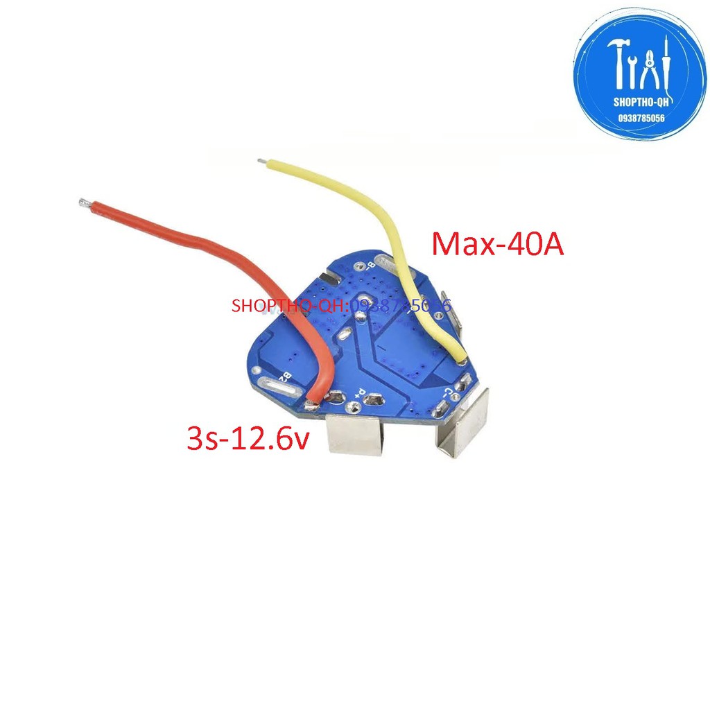 Mạch sạc và bảo vệ pin 3S 12.6V, mạch tam giác, giắc sạc adapter.