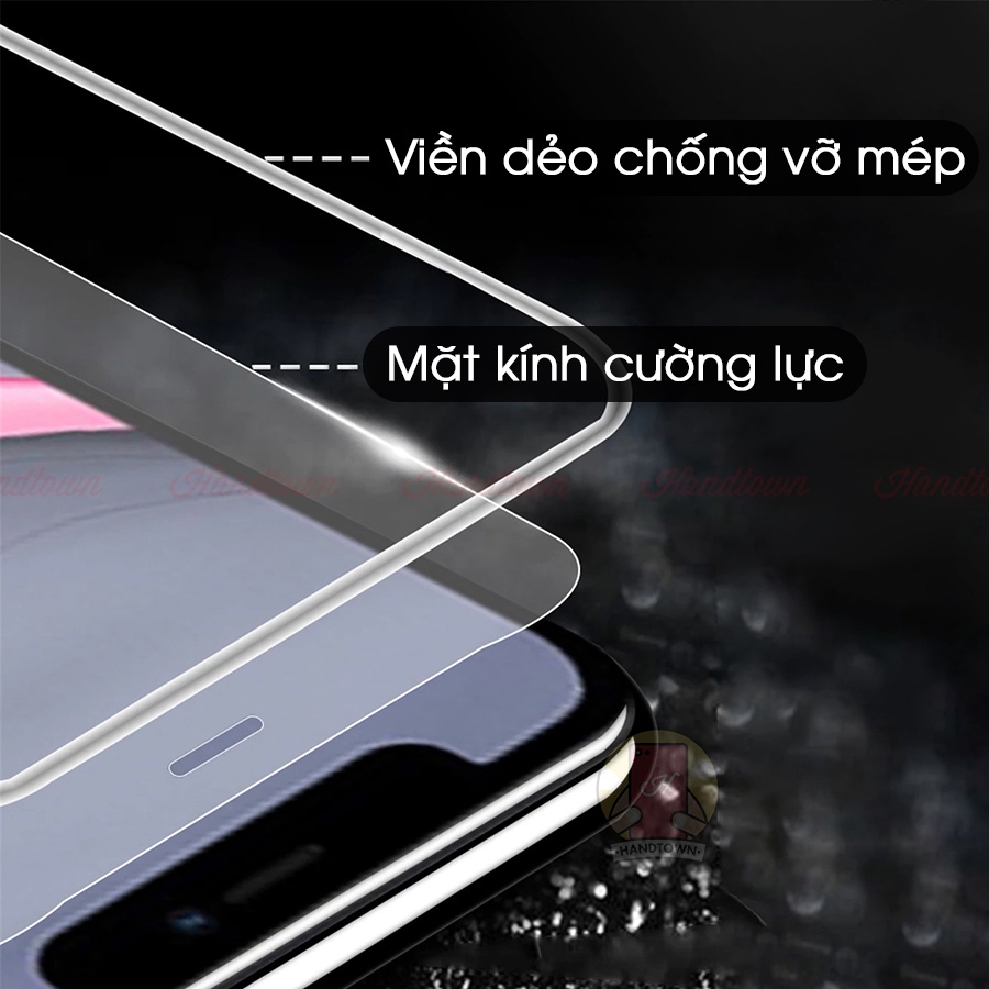Cường Lực Viền Dạ Quang Phát Sáng Ip 13 12 6 6s 7 7s 8 8s SE X XR XS Plus Pro+ Pro Max ProMax Mini Full Màn Handtown