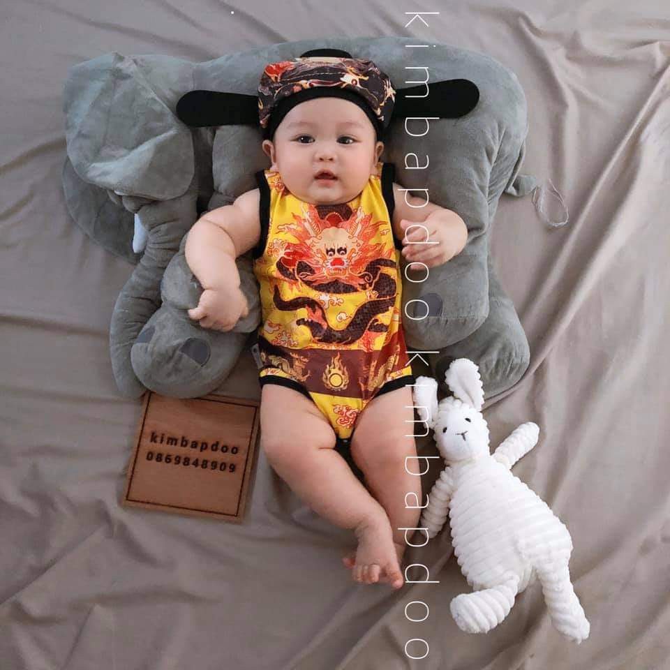 Bộ Bodysuit Tết Cho Bé Hình Vua Rồng Vàng - Mihababy - BDS_VUA