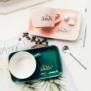 CỐC ĐÔI SMILE SỨ CAO CẤP CỐC CÀ PHÊ CÓ ĐẾ SỨ QUÀ TẶNG CAO CẤP