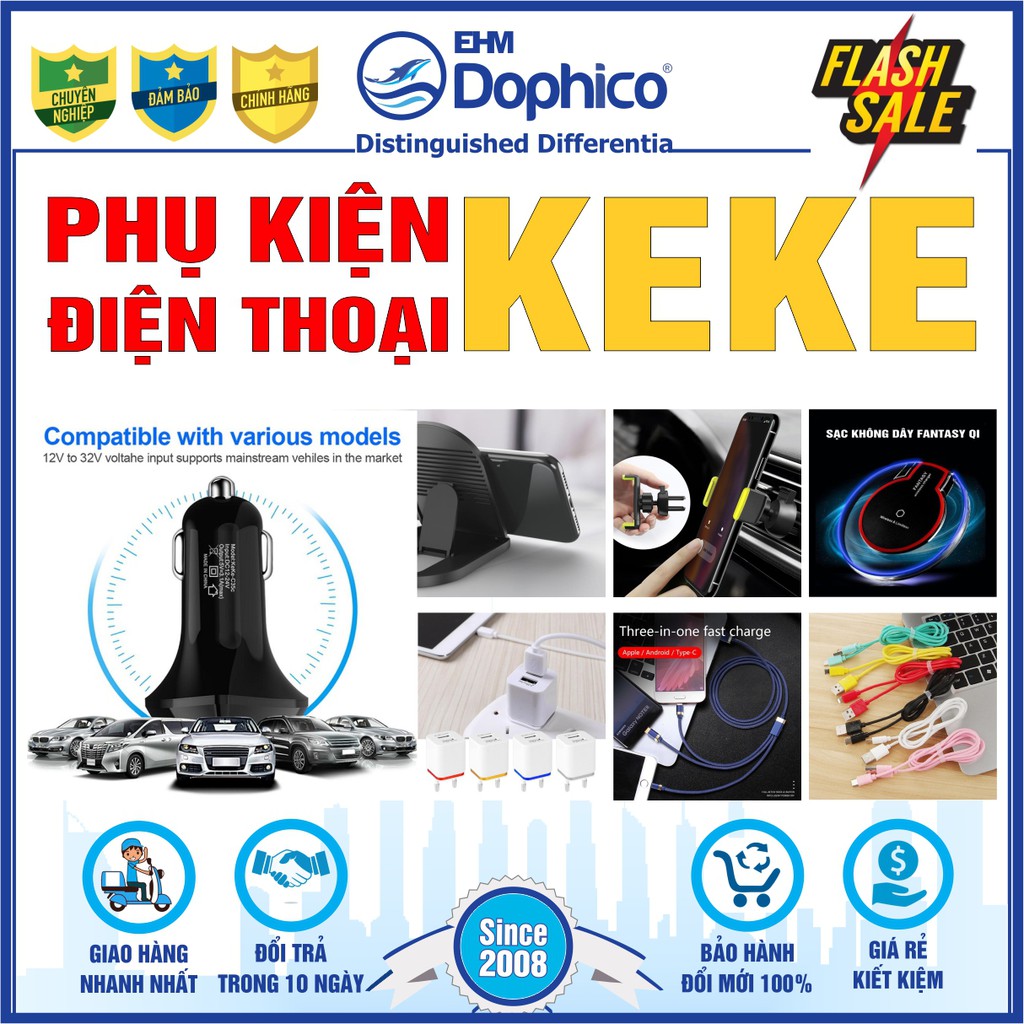 Phụ kiện điện thoại KeKe – Giá đỡ điện thoại – Dây cáp sạc – Tẩu xạc xe hơi – Củ sạc – Sạc nhanh không dây