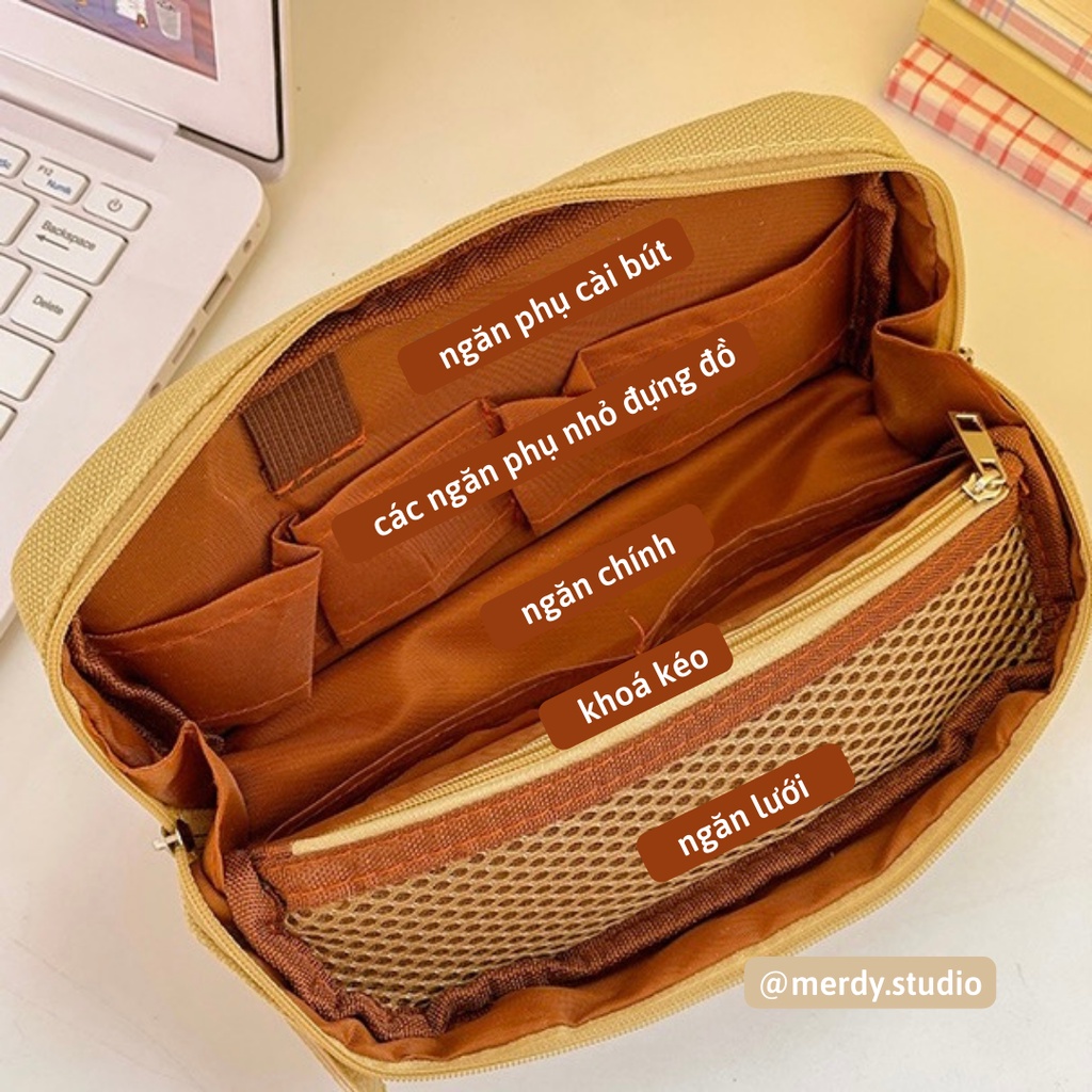 Túi bút vải siêu to có khuy cài cố định