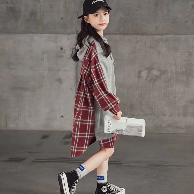 Đầm Hoodie Tay Dài Dáng Rộng Phong Cách Hàn Quốc Thời Trang Mùa Thu 2022 Mới Cho Bé Gái váy hoodie dài cho bé váy hoodie dài cho bé