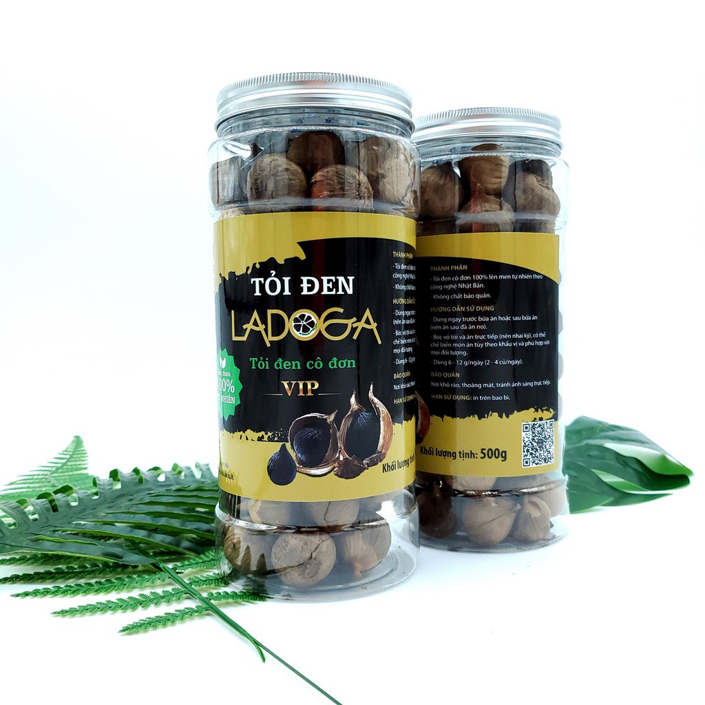 Tỏi đen LADOGA, tỏi đen cô đơn lên men tự nhiên 60 ngày theo công nghệ Nhật Bản đóng 250g và 500g -Hàng Loại 1