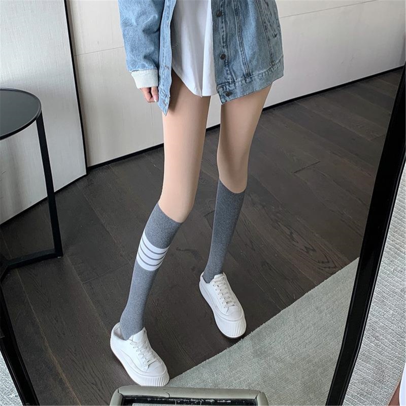 XIXI Quần Tất Lụa Mỏng Lưng Cao Co Giãn Họa Tiết Kẻ Sọc Gợi Cảm Cho Nữ