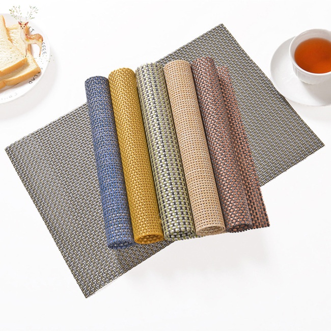 Tấm lót bàn ăn hình chữ nhật bằng PVC chống trượt trang trí nhà cửa
