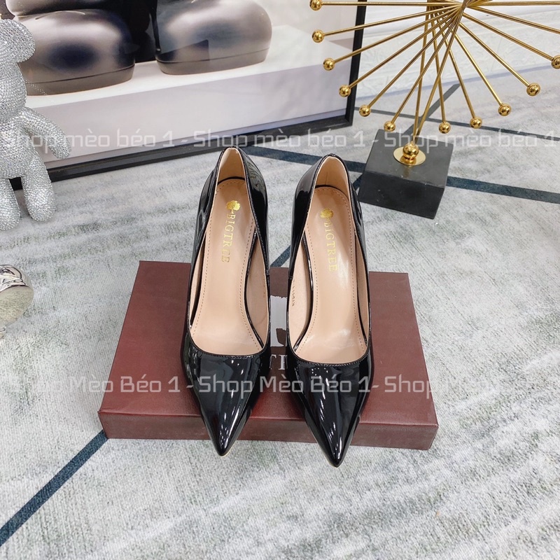 Giày cao gót bigtree da bóng fullbox hàng quảng châu cao cấp